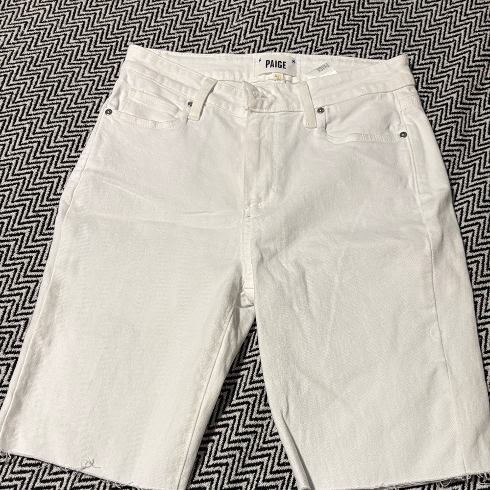 PAIGE High Rise Laurel Canyon White Jean Shorts - Sz 26